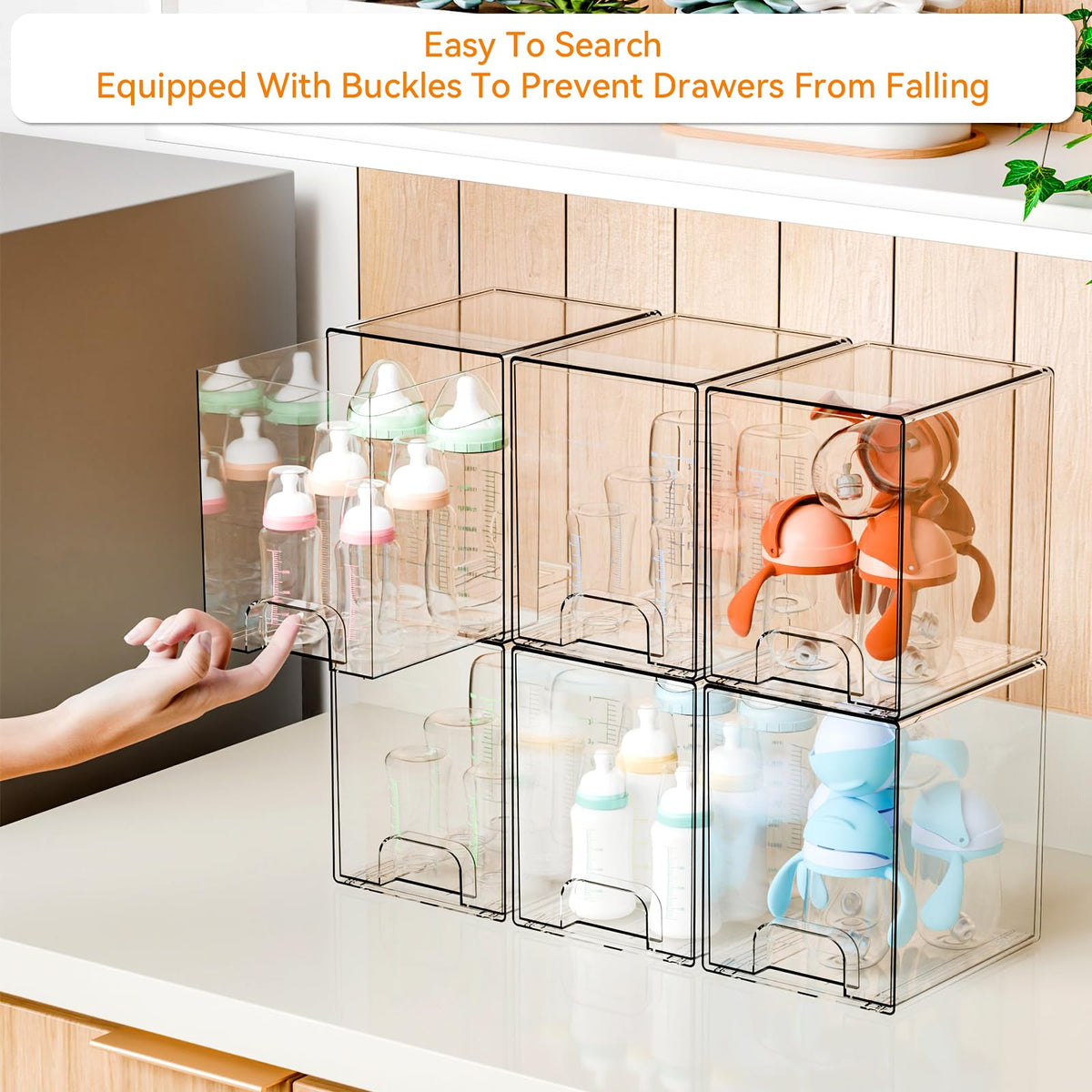 Yieach transparent vanity storage drawer organizes cosmetics and skincare