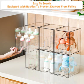 Yieach transparent vanity storage drawer organizes cosmetics and skincare