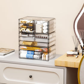 Yieach clear-view makeup organizer for quick finding of lipsticks and palettes