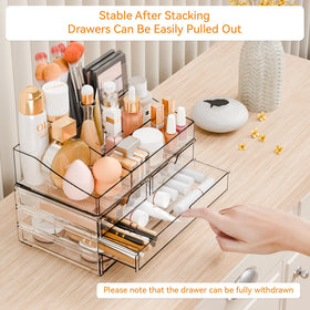 Yieach crystal-clear makeup storage lets you spot lipsticks and brushes at a glance.