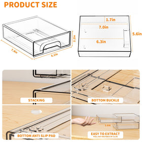 Yieach desk setup showing neat storage with clear drawers