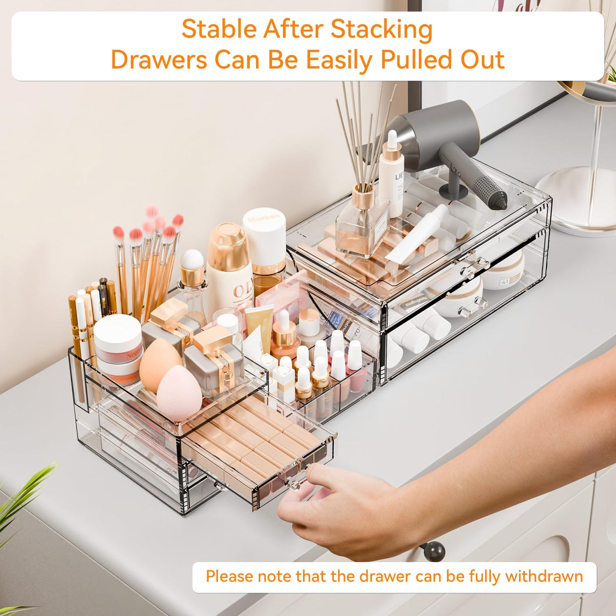 Yieach durable crystal-clear acrylic construction resists dust