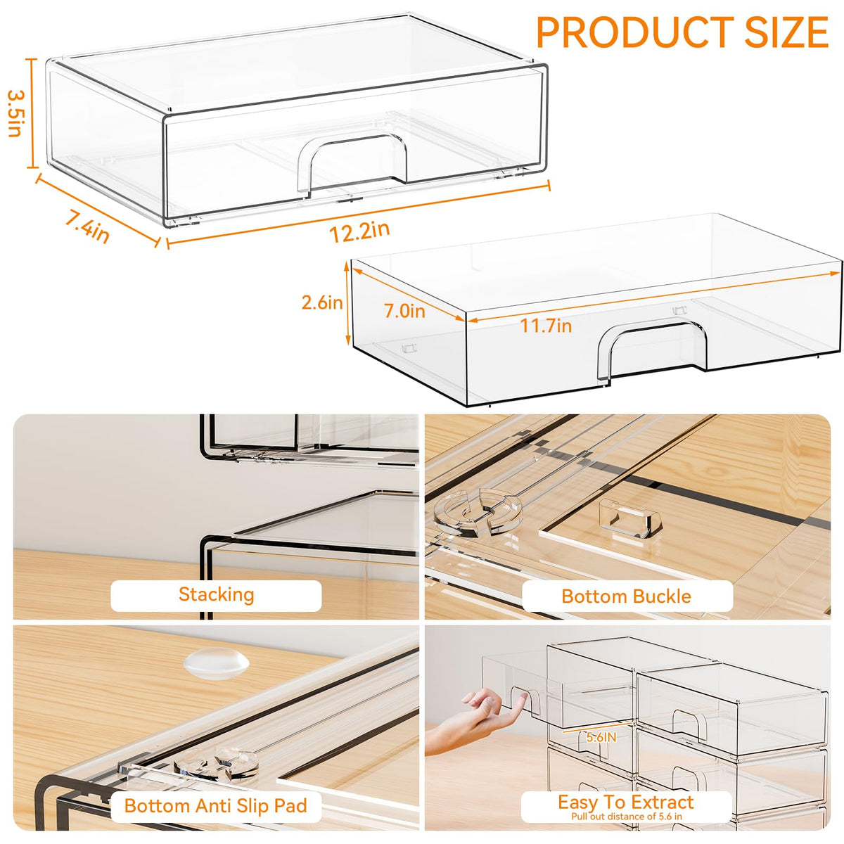 Yieach hair accessory storage drawer keeps clips within reach