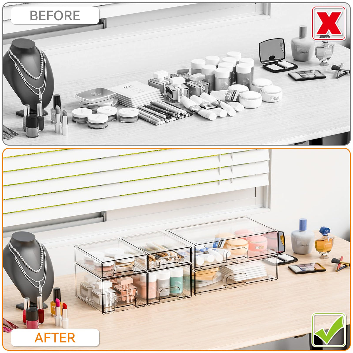 Yieach jewelry and accessories storage keeping small items visible.