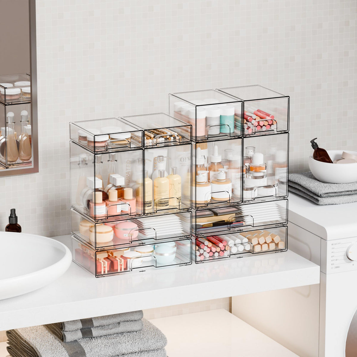 Yieach makeup organizer drawer offers quick access to products