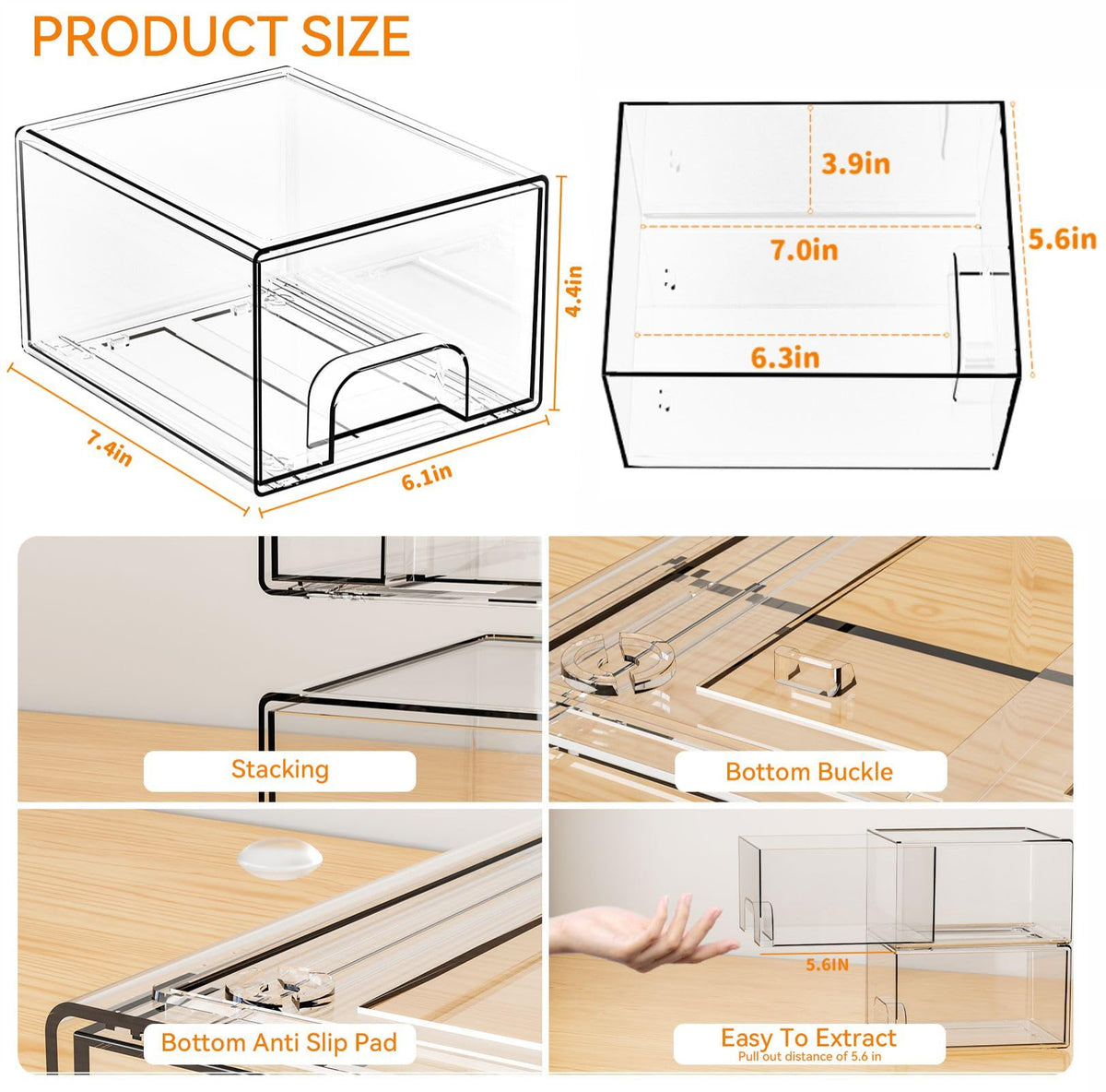 Yieach makeup organizer ideal for vanity and easy access.