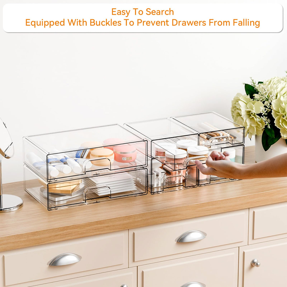 Yieach pantry storage containers emphasize versatile kitchen organization.