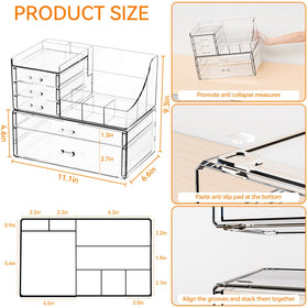 Yieach stackable cosmetics storage tower maximizes vanity space