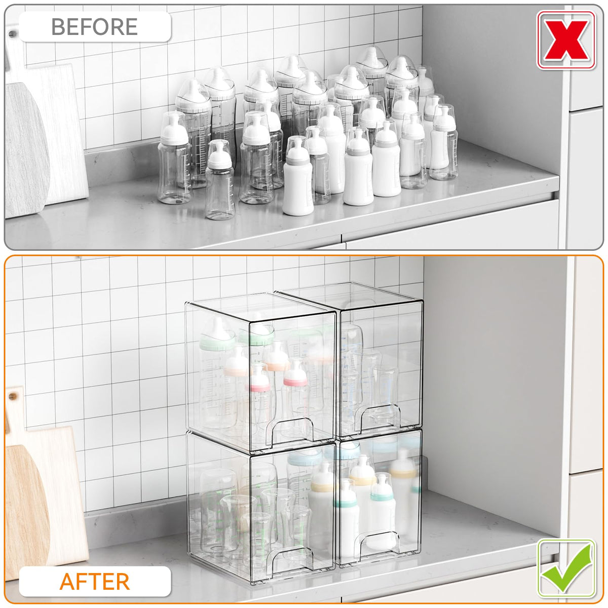 Yieach stackable drawer used under the sink to save space
