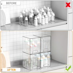 Yieach stackable drawer used under the sink to save space