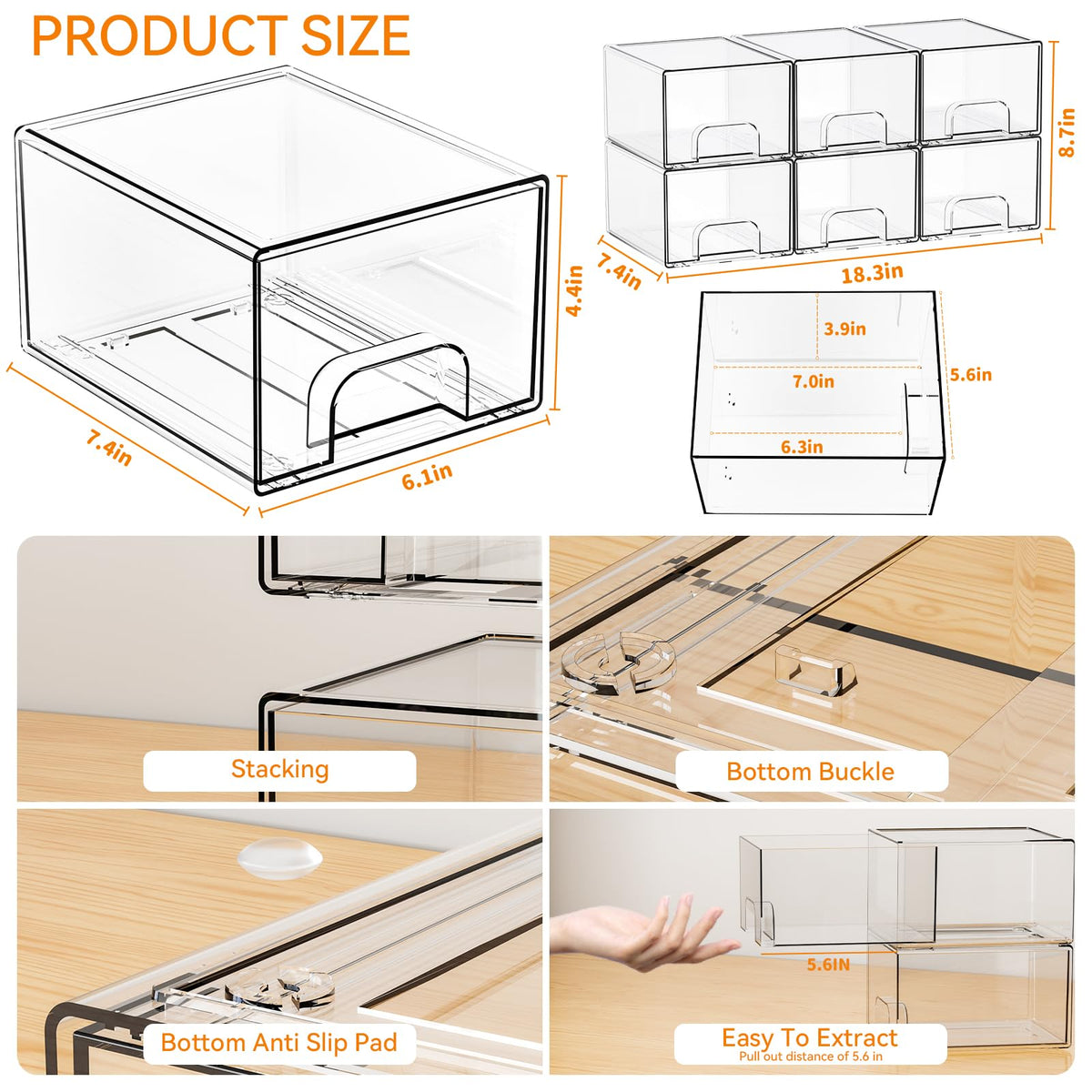 Yieach under-sink storage drawers maximize tight bathroom spaces with clear visibility