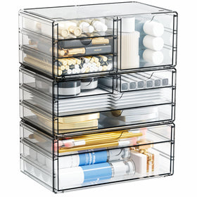 Yieach vanity organizer simplifies countertop storage and declutters surfaces