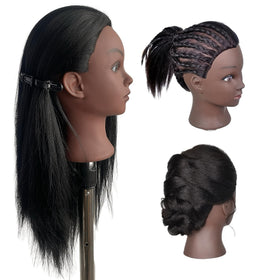 Yiifiulyn black mannequin head hair length 27 inches for long style demos.