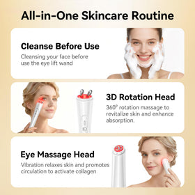 Yiiho Eye Lift Wand red light therapy supports enhanced skincare absorption.