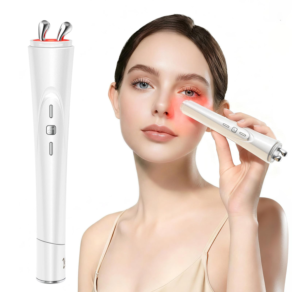 Yiiho Eye Lift Wand rotation head delivers precise under-eye massage for puffiness relief.