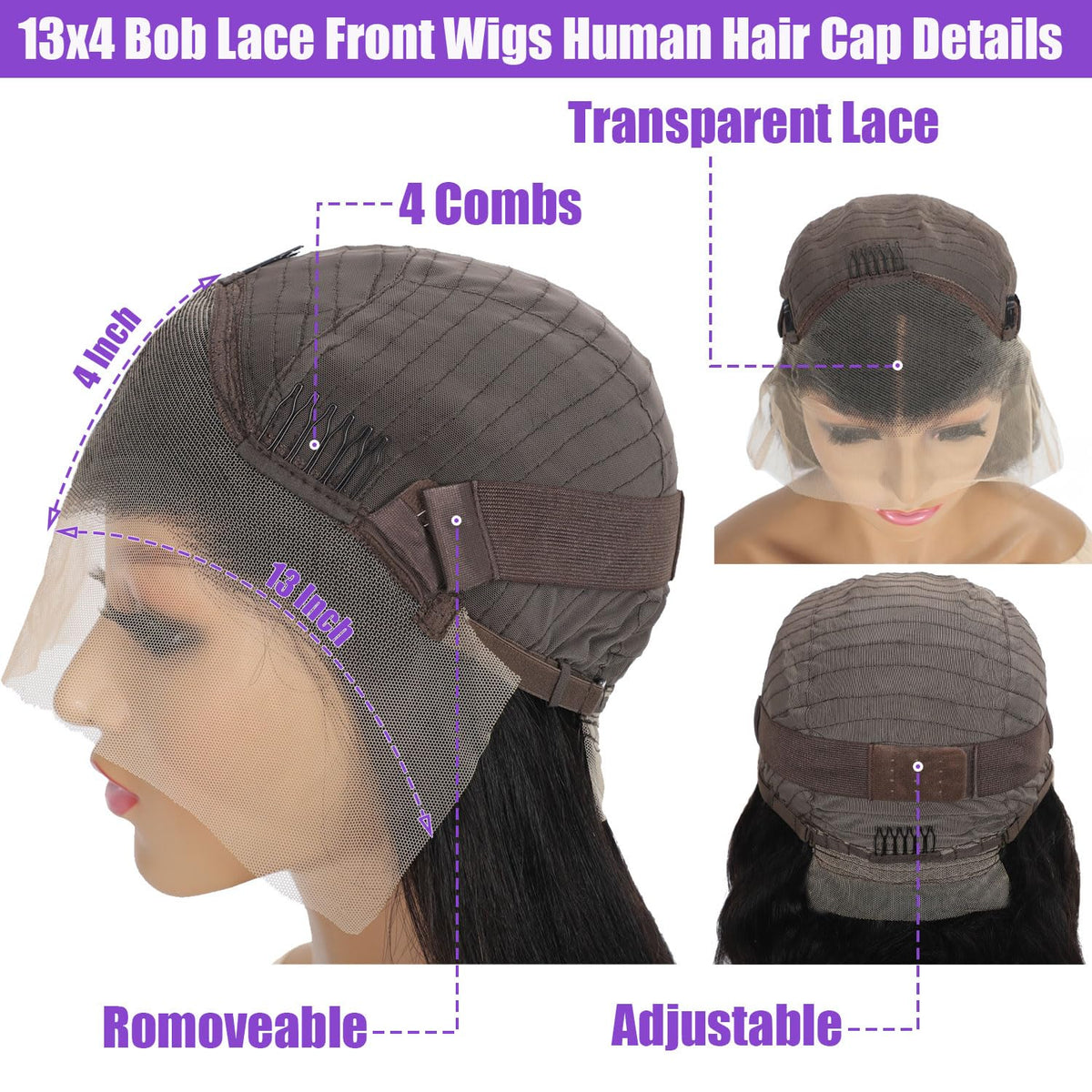 Yijimei bob wig pre-plucked hairline for natural edge.