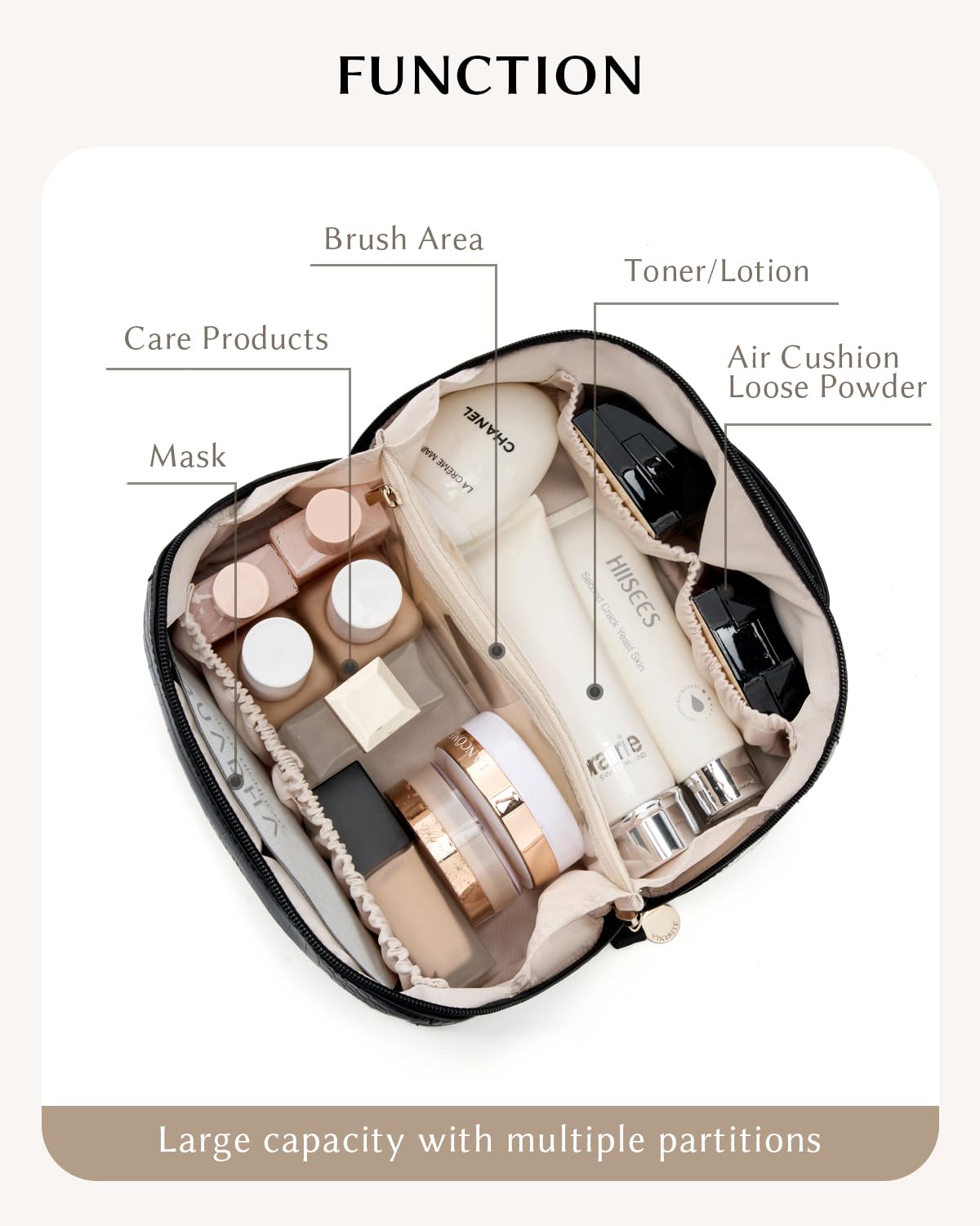 Yikisite divider-and-compartments keep items neatly separated and accessible