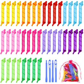 Yilloog 40-piece spiral curlers kit for versatile, heatless styling on various hair lengths.