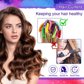 Yilloog multicolor heatless curlers for easy, damage-free styling.