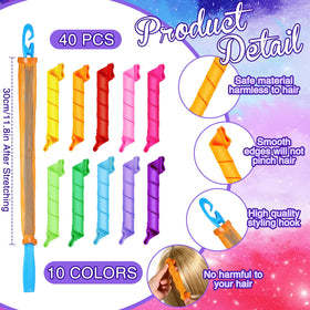 Yilloog spiral curlers with hooks for quick, secure setup.