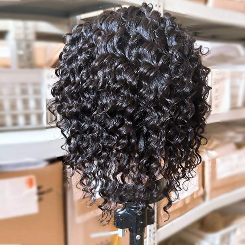 Yimisunny deep wave 7-inch lace wig on display