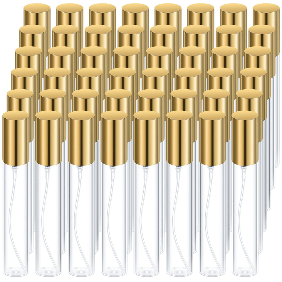 Yinder 25-piece set of 15ml glass refillable bottles in gold for travel