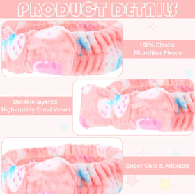 Yinder bow headband solid pink in coral fleece for comfortable beauty sessions