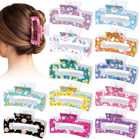 Yinder labor and delivery nurse clips in 12-pack with colorful designs for secure daily styling