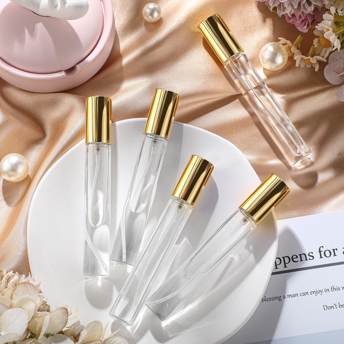 Yinder transparent glass body shows remaining fragrance for easy refill