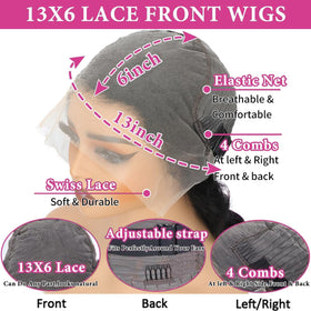 Ying Guan body wave wig styled with a middle part for versatile looks.