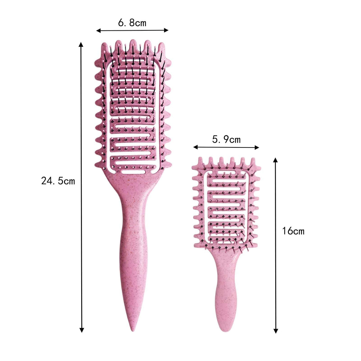 Yingbtr 2-pack pink curl brush for wet or dry styling on the go.