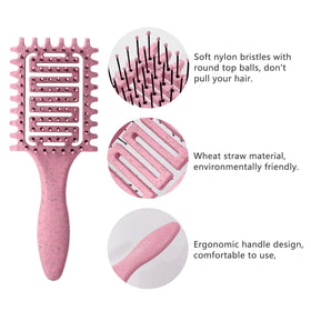 Yingbtr curl-defining-brush, even-division teeth for gentle detangling without snags.