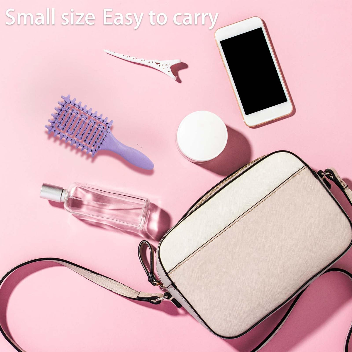 Yingbtr curved curl brush promotes shaping and smooth curl definition.