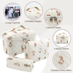 YINGJEE small quilted makeup bag compact travel companion for minis and brushes.