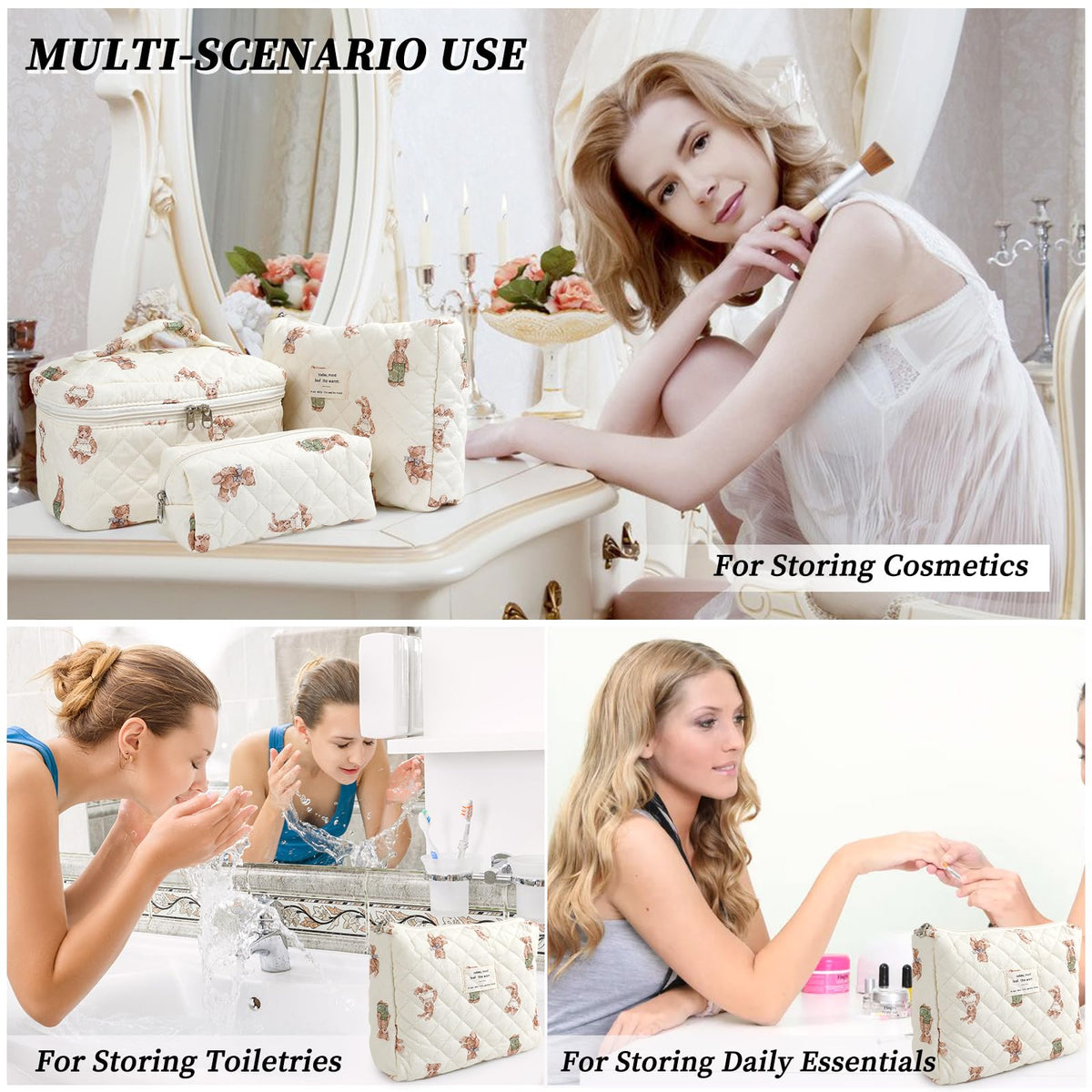 YINGJEE upgraded zipper detail on quilted bag for smooth access.