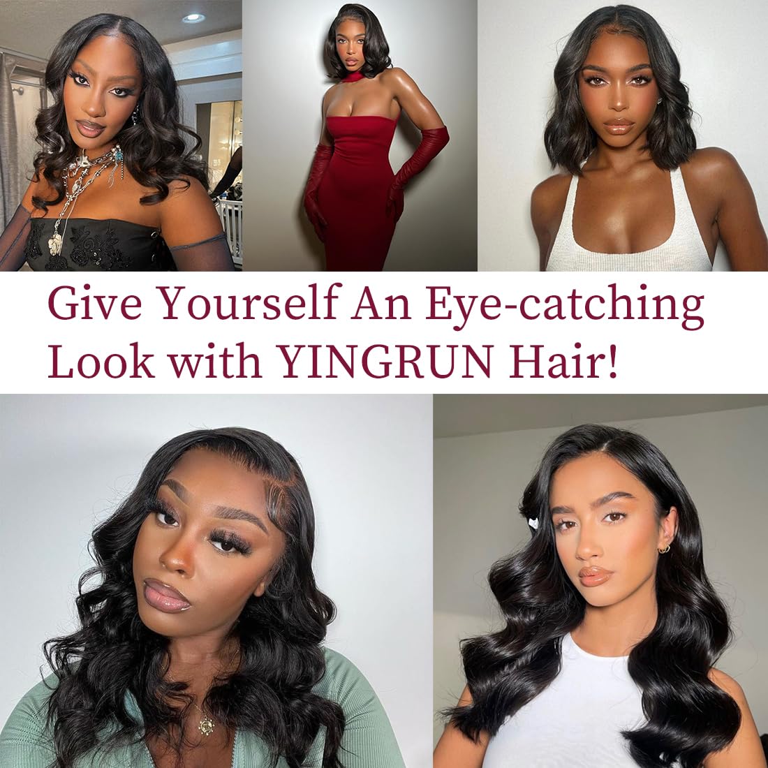 YINGRUN HD lace wig highlights 14 inch length with durable human hair