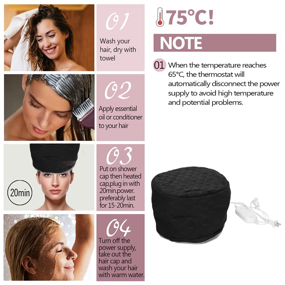 Yinhing Cap with drawstring closure ensures a secure fit for thick curls