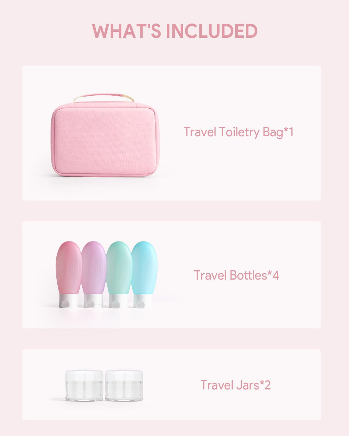 YINKECASE pink bag open to reveal four-compartment organization