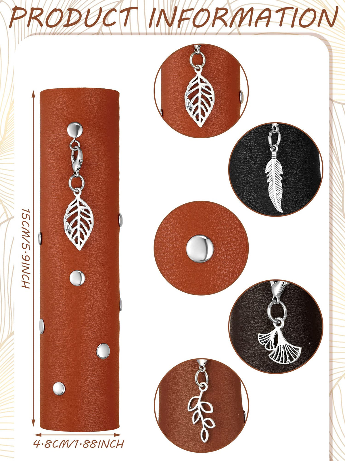 Packaging display of Yinkin leather hair wraps showing four color options