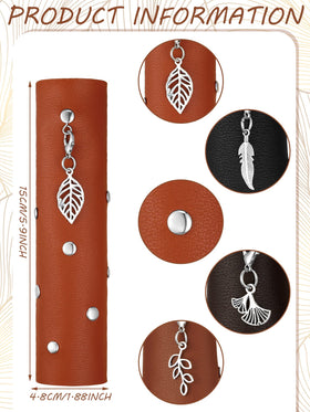 Packaging display of Yinkin leather hair wraps showing four color options