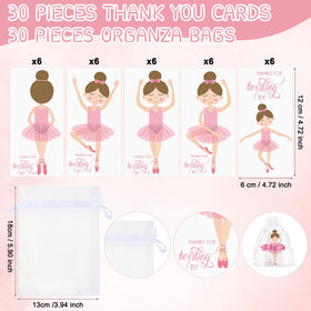 Yinkin ballet themed thank you cards for classroom or party gifts