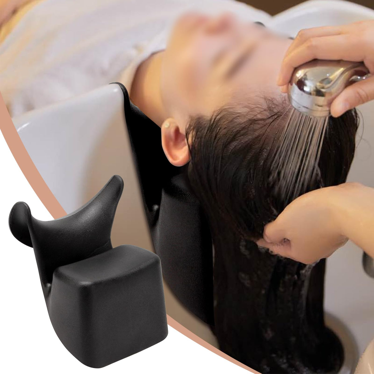 YINSHCO neck rest with curved design eases neck pressure during washing.