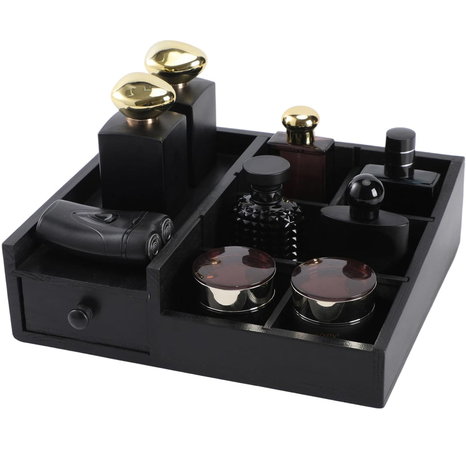 YIOJOYD Cologne Organizer wood bottle display keeps fragrances neatly accessible on your dresser