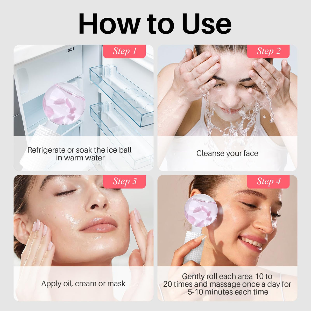 YIowcoo Morning routine with cool massage to refresh skin