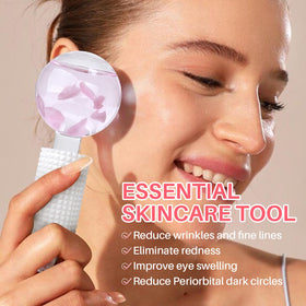 YIowcoo Under-eye globe close-up showing gentle massage on delicate skin