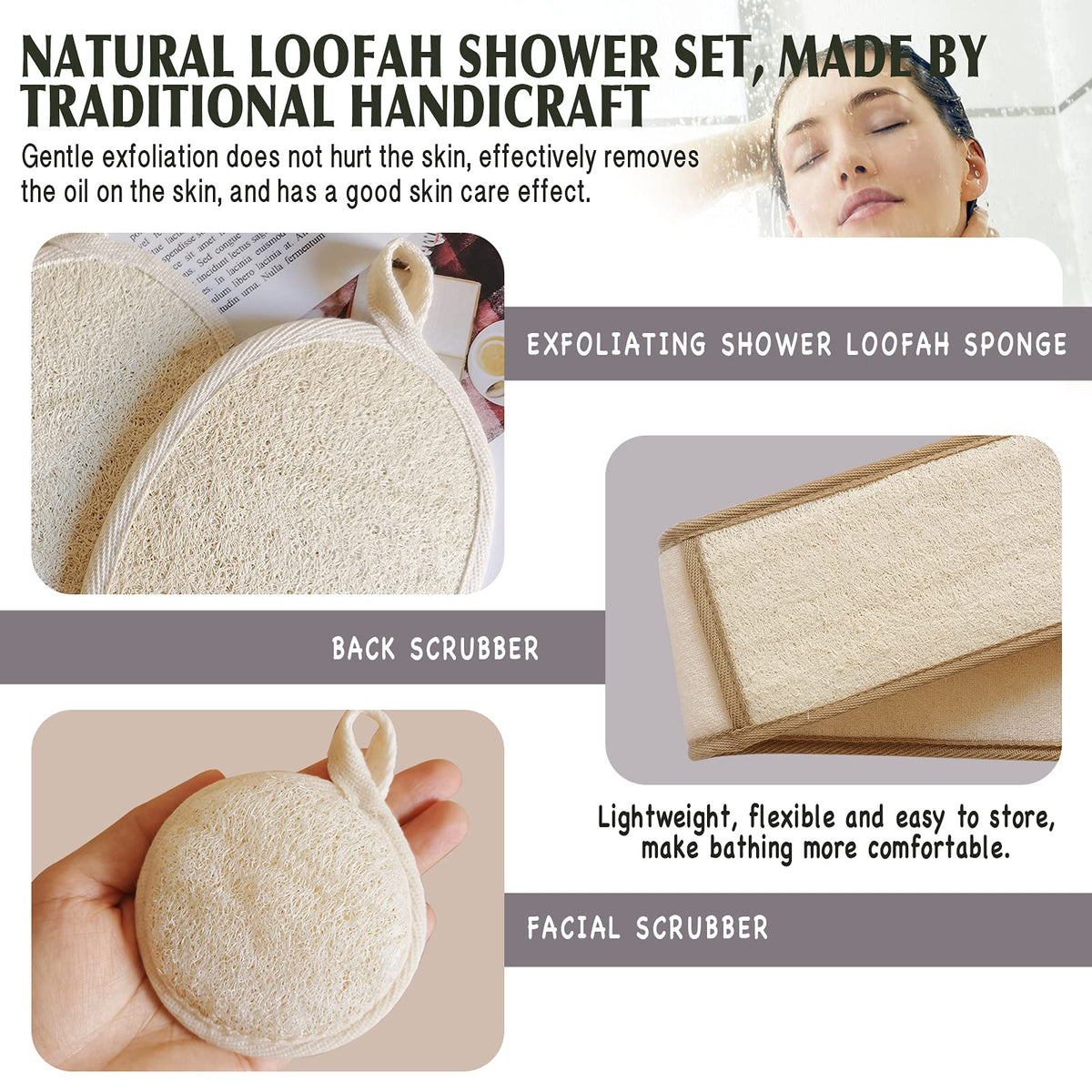 YIQINGJIE back-scrubber-handle with ergonomic ends for easy at-home spa routines.