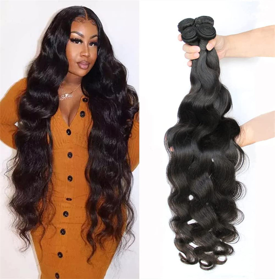 YISEA body wave bundles in four lengths for versatile styling.