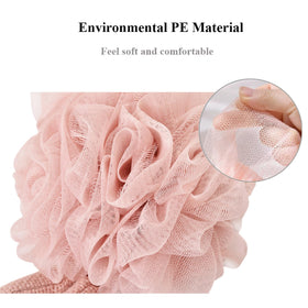 Yisella mesh texture closeup loofah showing soft material.