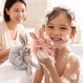 Yisella three-color set loofah for easy family color-coding.