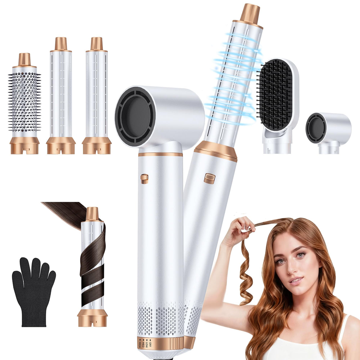 Yistrik? No, Yitrust 5-in-1 blow dryer brush in action for fast styling at home
